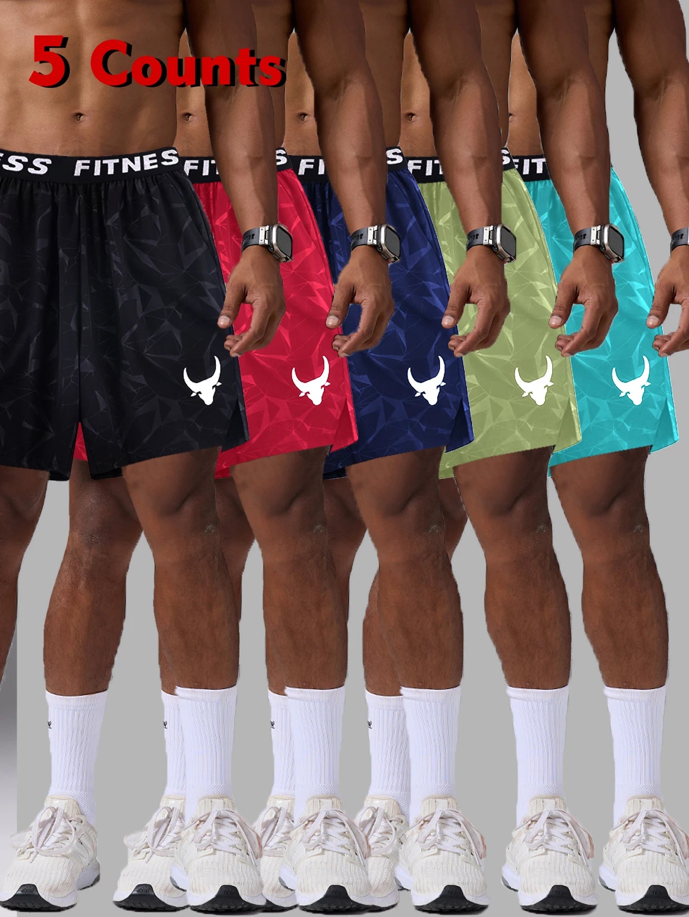 NONECN Quick-Dry Breathable Athletic Shorts With Elastic Waistband For Men