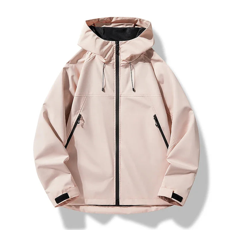 Autumn and Winter Mens Outdoor Sports Trenchcoat Windproof Waterproof Snow Mountain Ski Jacket Simple Solid Color Couple Jacket