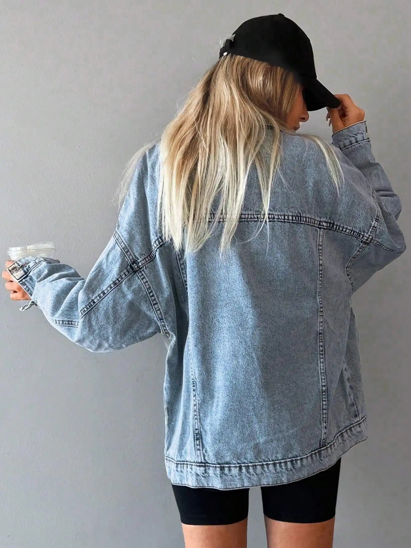 Denim Jacket Women Boyfriend Style Loose Fit Casual