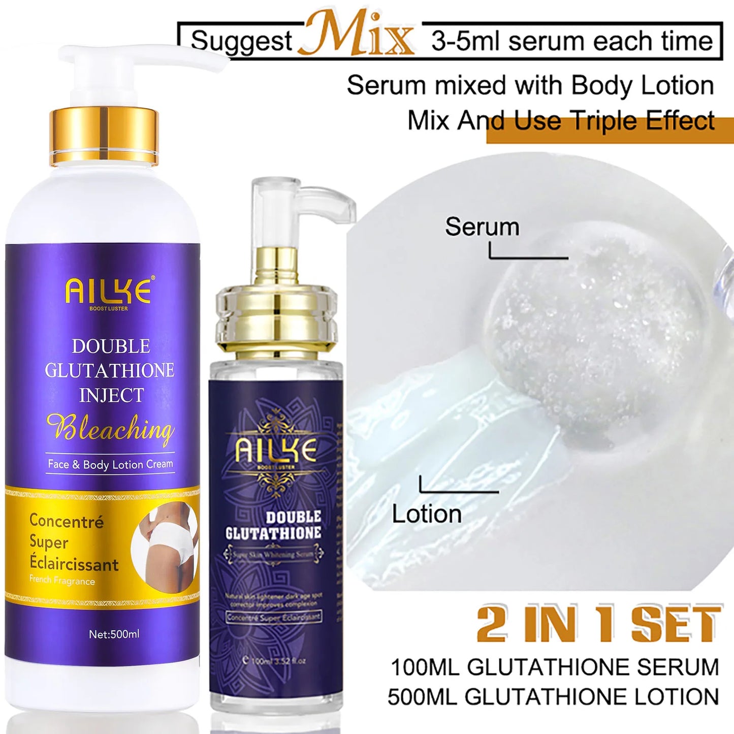 AILKE Glutathione Whitening Serum For Uneven Skin Tone