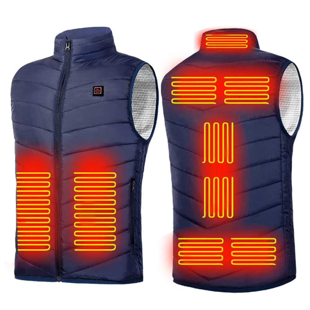 APWIKOGERCN Graphene Heated Jacket With 9 Zone USB Heating
