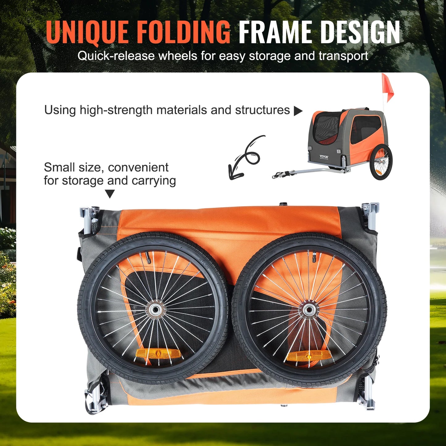 SucceBuy Pet Cart Bicycle Carrier Dog Bike Trailer Folding Frame
