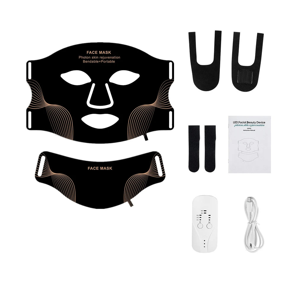 Foreverlily Silicone LED Mask With Neck For Red Light Infrared Therapy