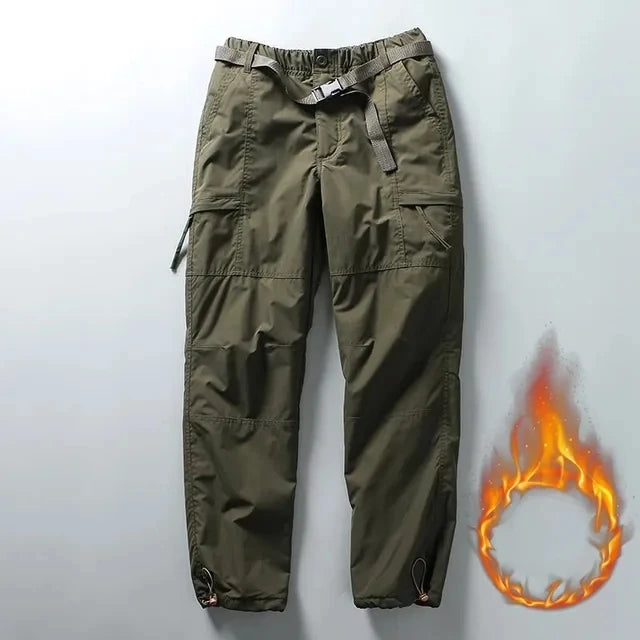 Tooling Pants Thick Waterproof Fleece Cargo Pants Men Women Winter Outdoor Multi-pockets Loose Straight Overall Long Trousers
