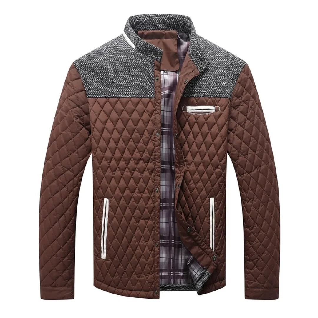 Men's Winter Lightweight Bomber Jacket Quilted Coat Waterproof Business Casual