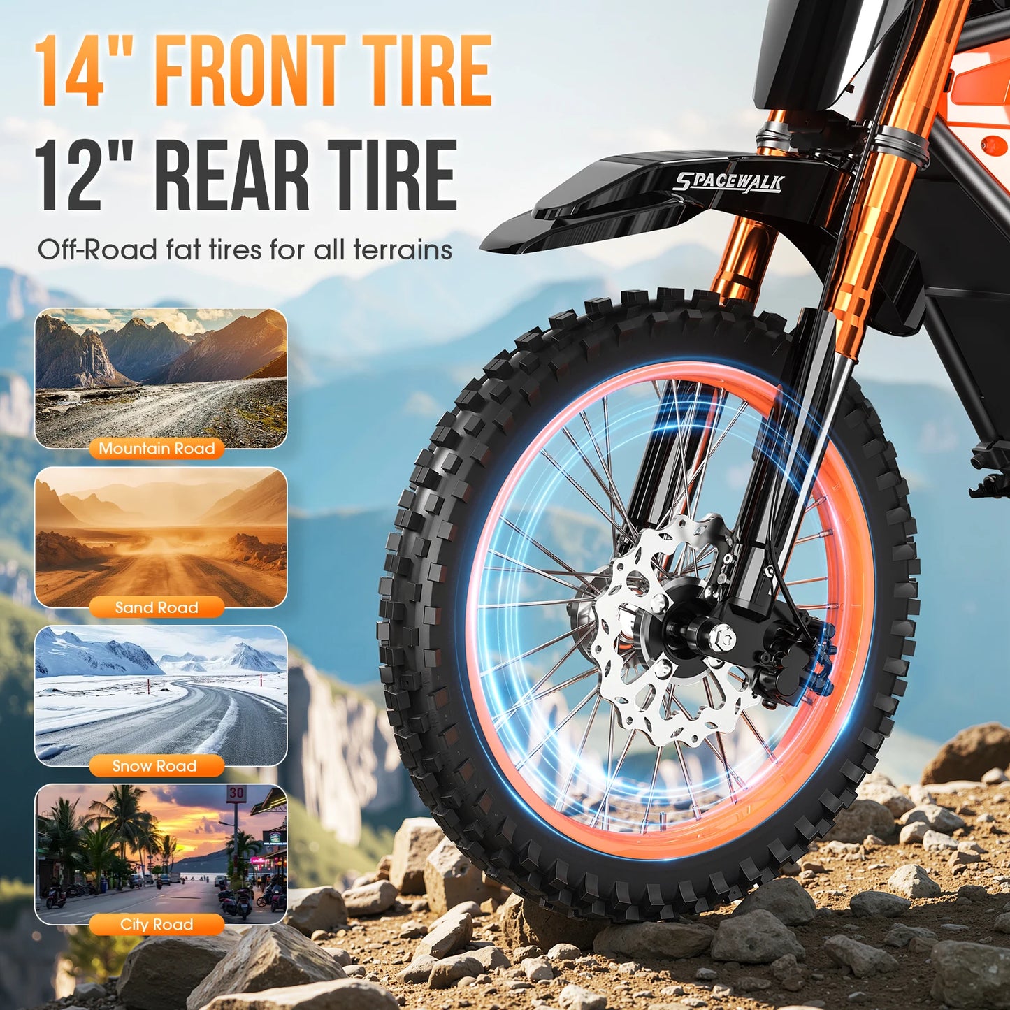 EILLEO SPACEWALK 48V Electric Dirt Bike Adults 3000W 60mi