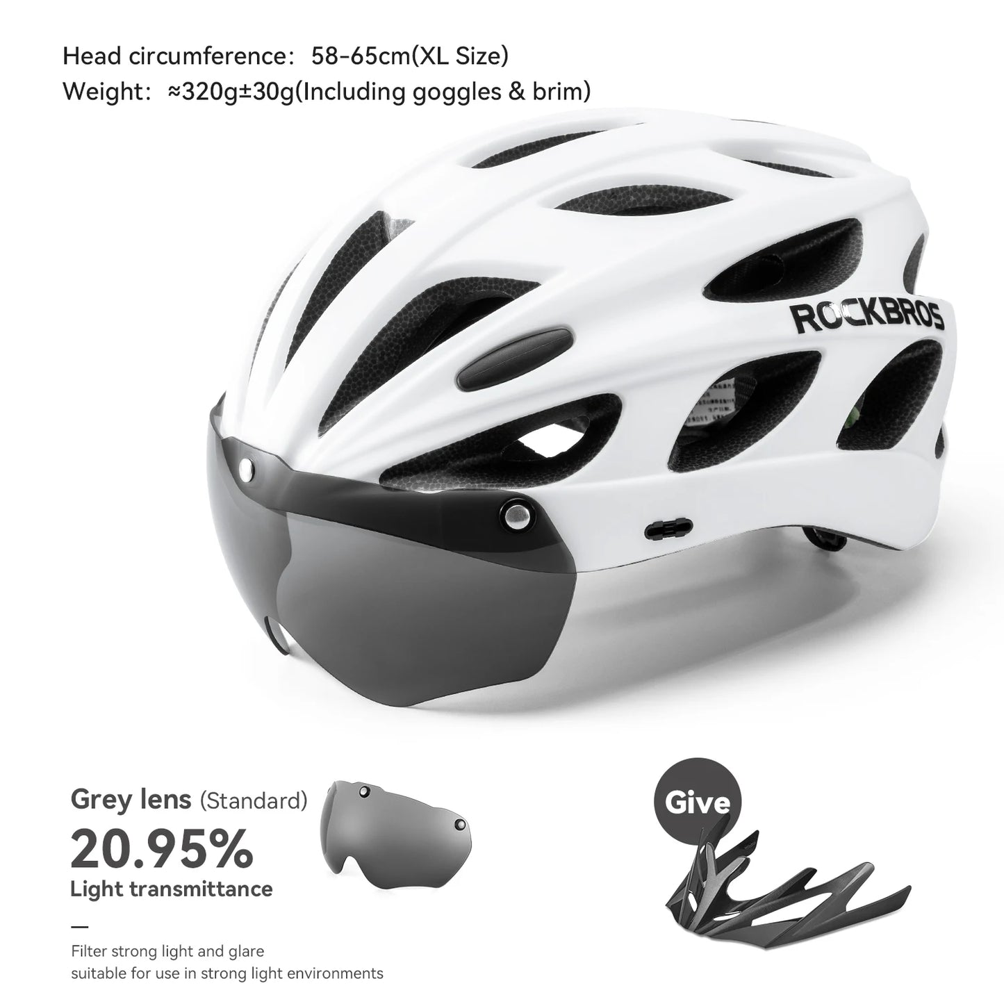ROCKBROS Cycling Helmet Lightweight Integrated Head Protection for MTB