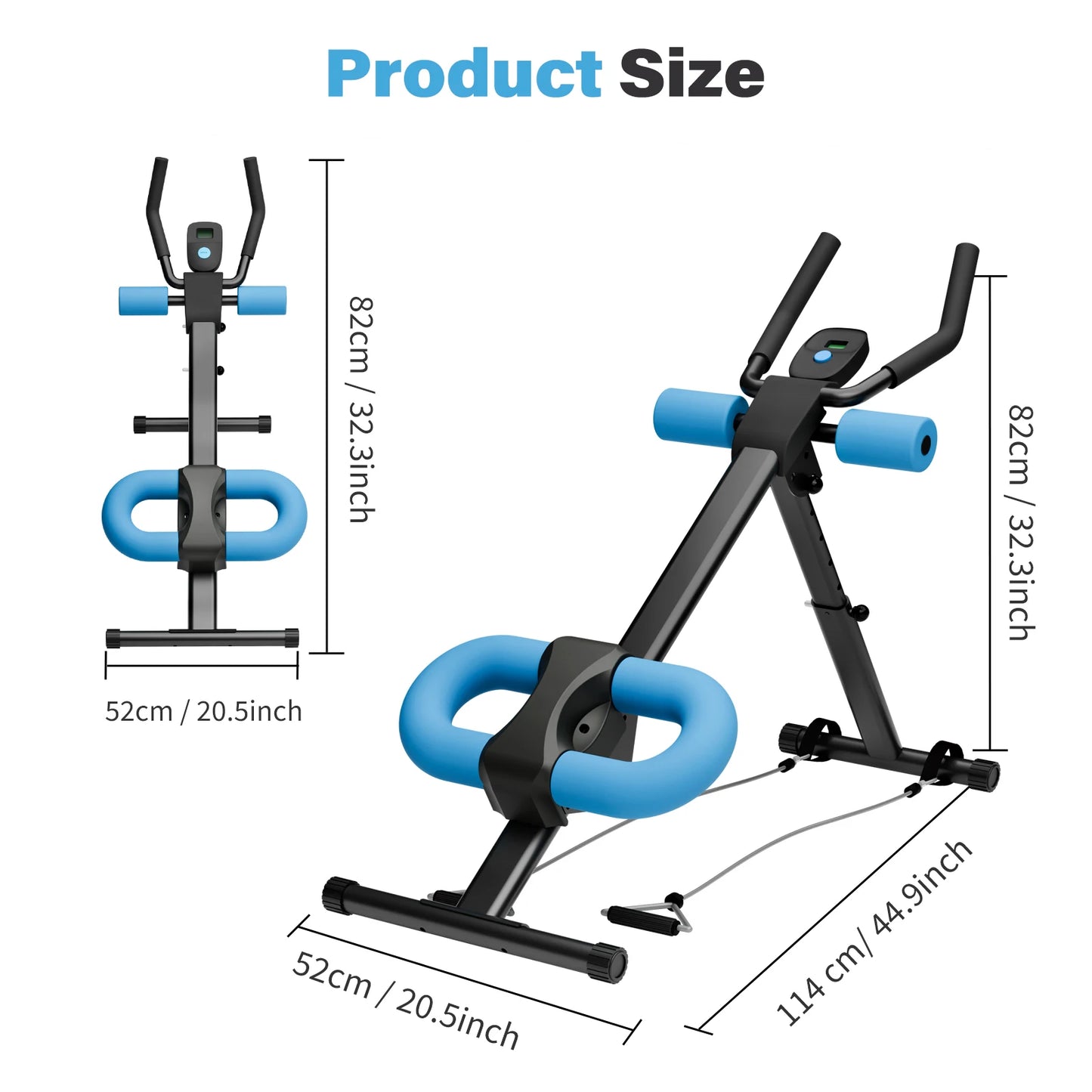 Abdominal Crunch Machine Foldable AB Workout With Resistance Bands