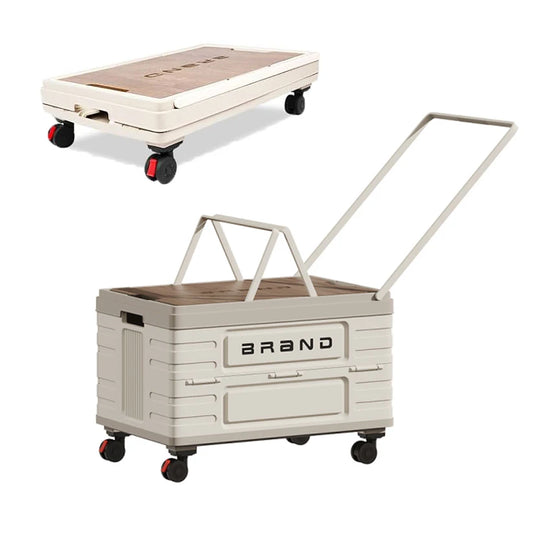 360 Degree Rotating Foldable Storage Cart With Silent Wheels