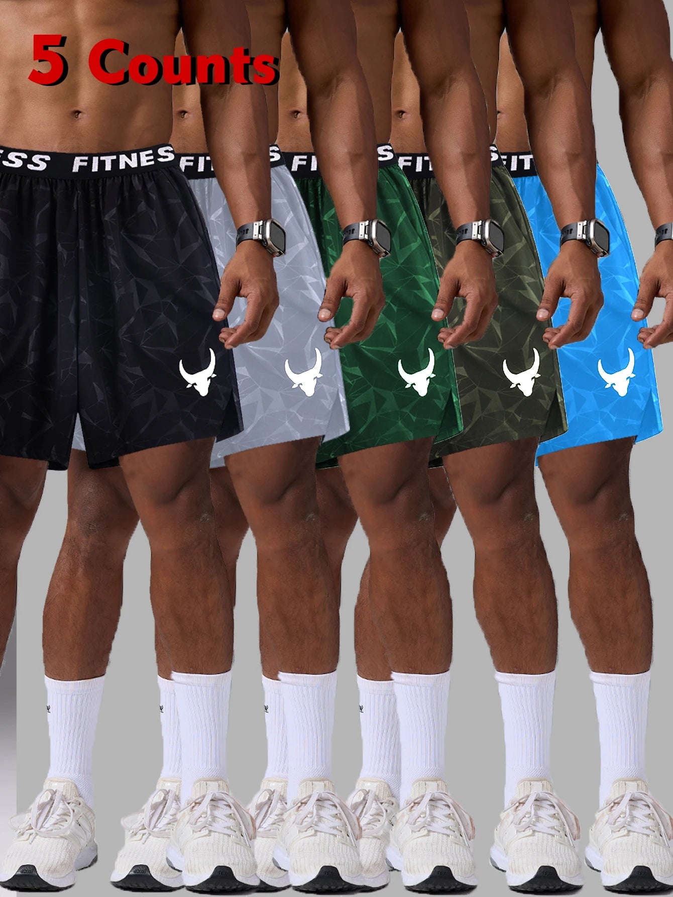 NONECN Quick-Dry Breathable Athletic Shorts With Elastic Waistband For Men