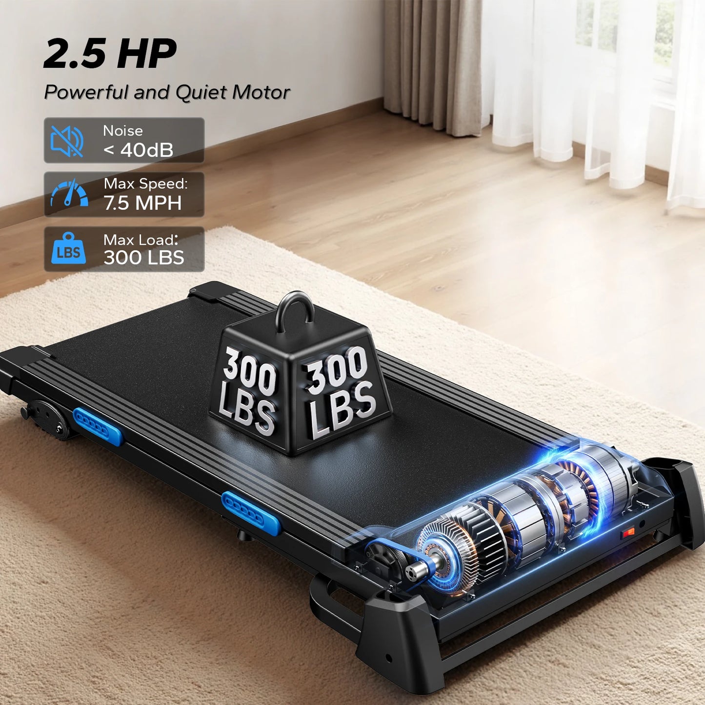 MERACH Foldable Treadmill T12 Incline Heart Rate Monitoring