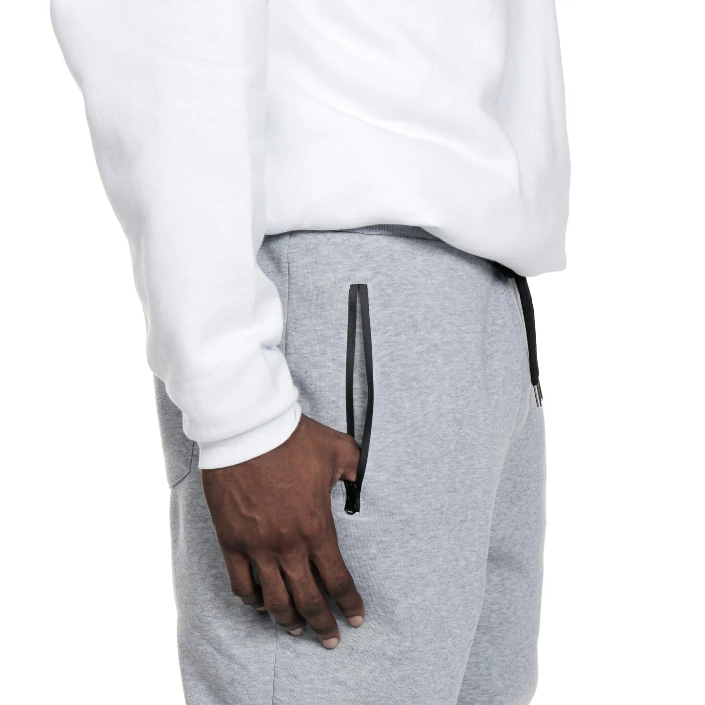 Men's Fleece Lined Slim Fit Tech Joggers With Zipper Pockets
