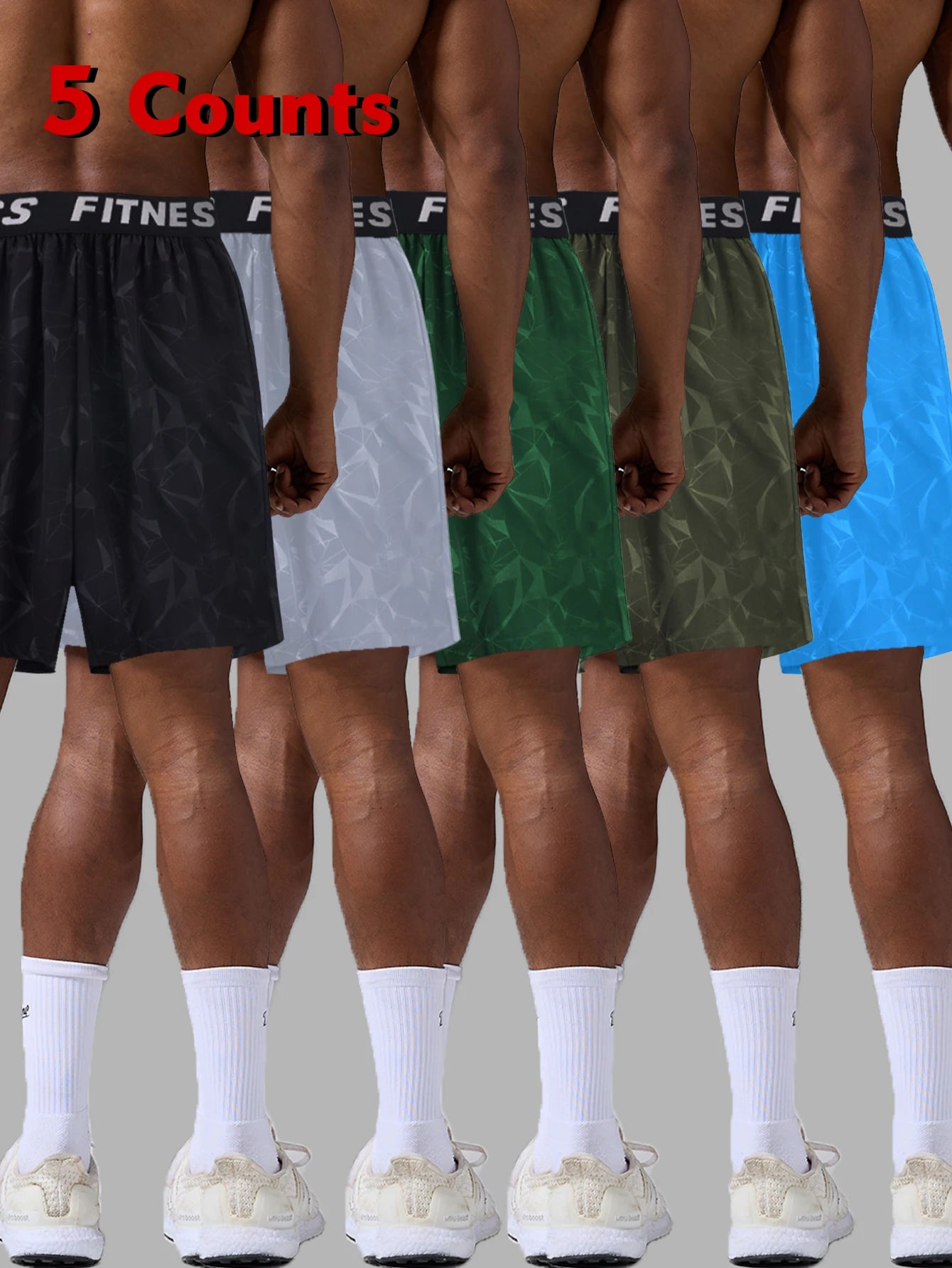 NONECN Quick-Dry Breathable Athletic Shorts With Elastic Waistband For Men