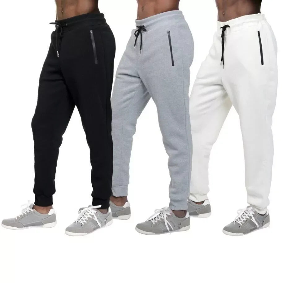 Men's Fleece Lined Slim Fit Tech Joggers With Zipper Pockets