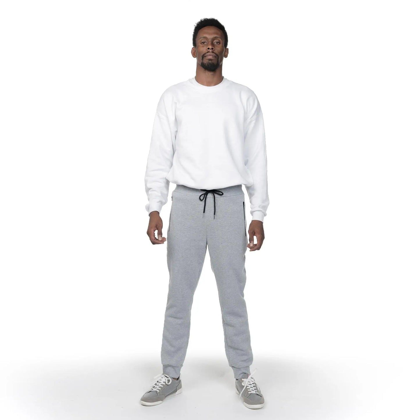 Men's Fleece Lined Slim Fit Tech Joggers With Zipper Pockets