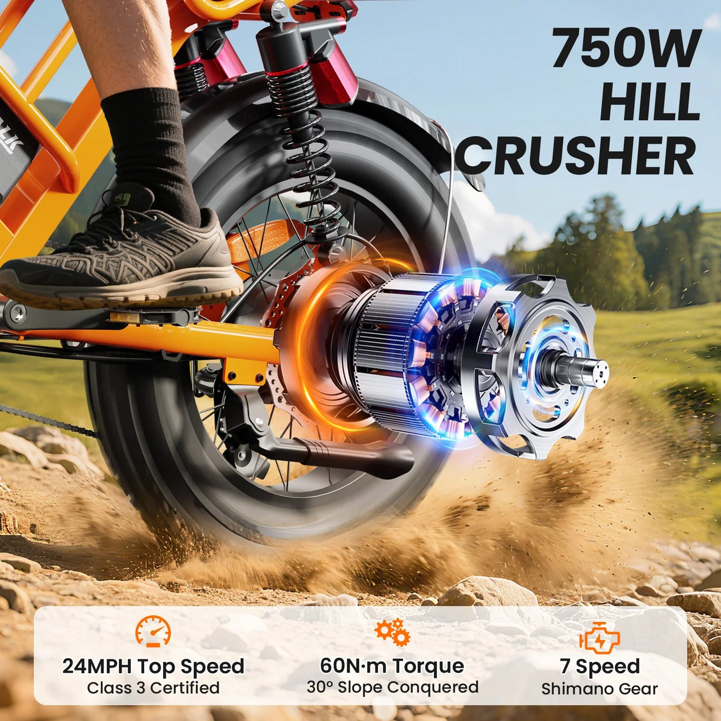 EILLEO SPACEWALK M7 Electric Bike For Teens 750W Peak Motor