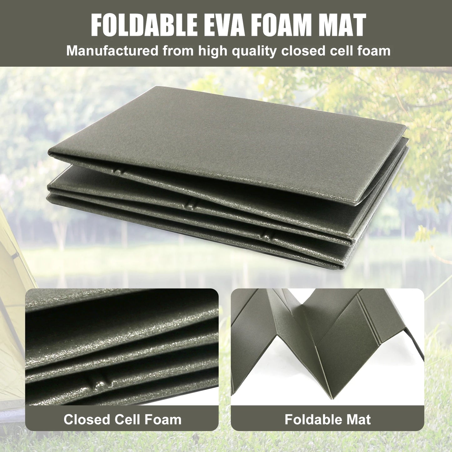 Tactical Foldable Sleeping Mat Waterproof Kneeling Pad For Outdoors