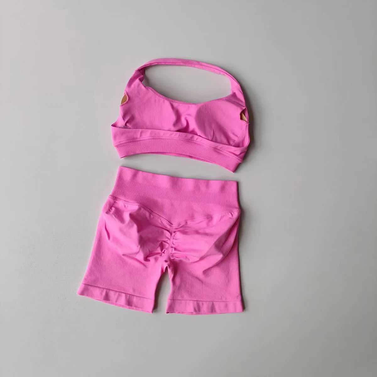 Two Piece Womens Seamless Yoga Set With High Waist Shorts