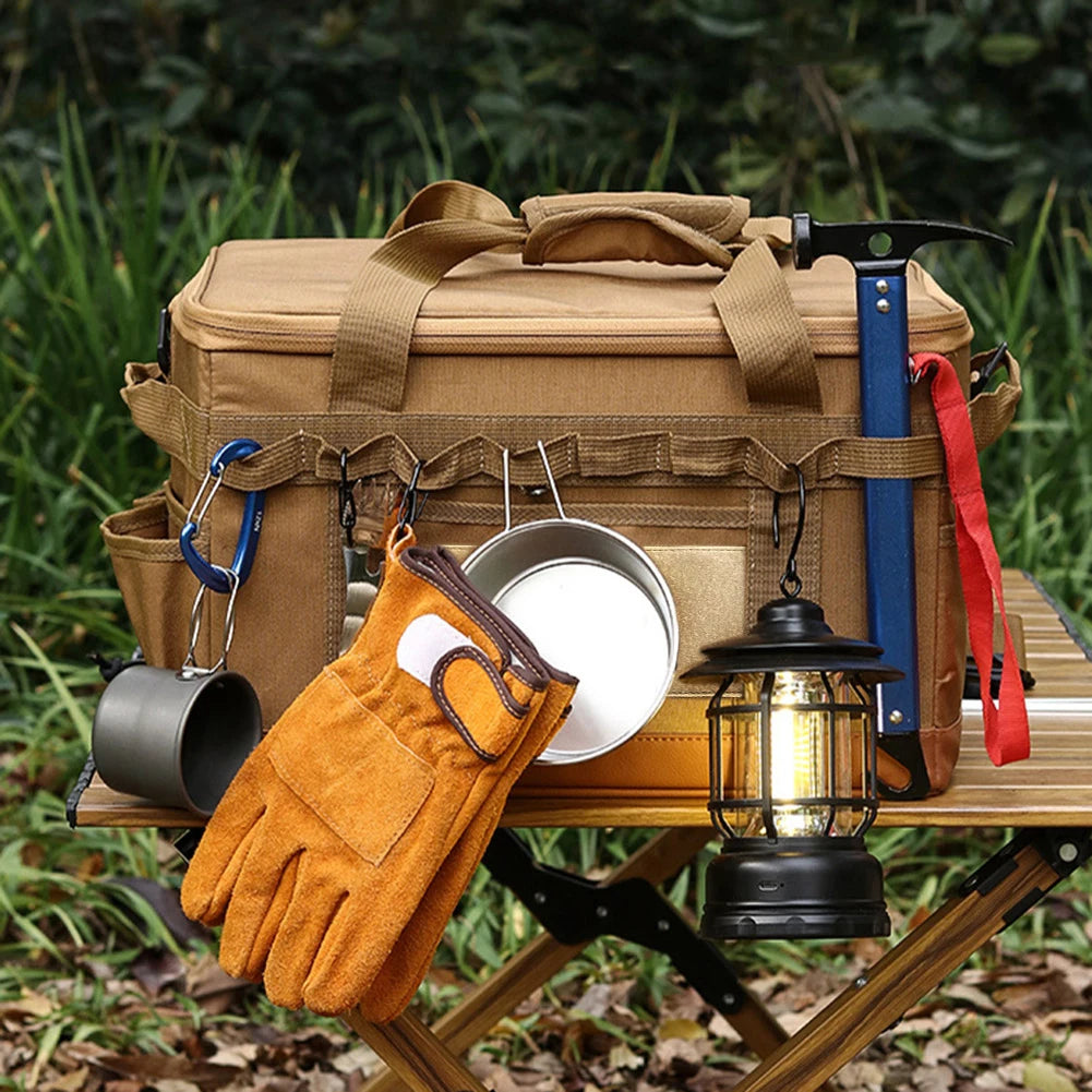 VKTECH Camping Utensil Organizer Collapsible Storage Case