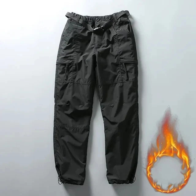 Tooling Pants Thick Waterproof Fleece Cargo Pants Men Women Winter Outdoor Multi-pockets Loose Straight Overall Long Trousers