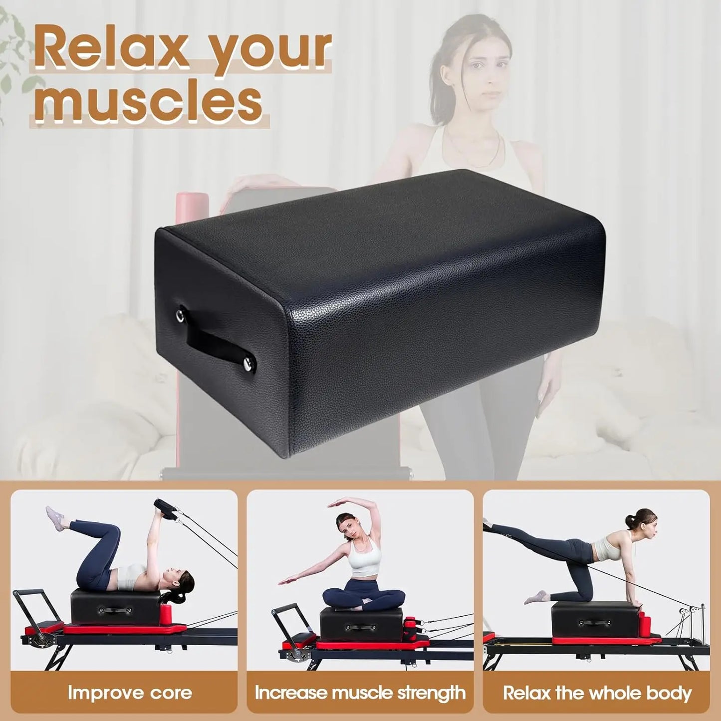Pilates Sitting Box for Home and Gym Use Reformer Box