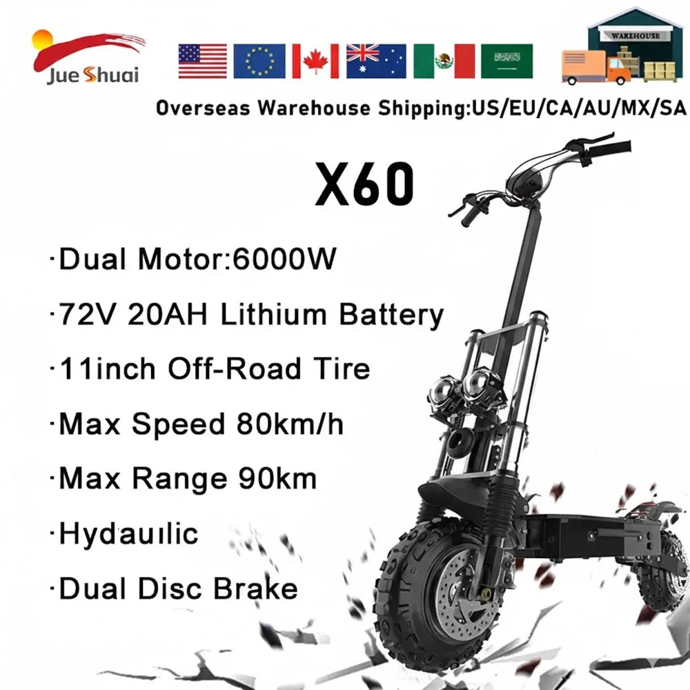 Jueshuai Scooter 72V 6000W Electric Offroad Scooter
