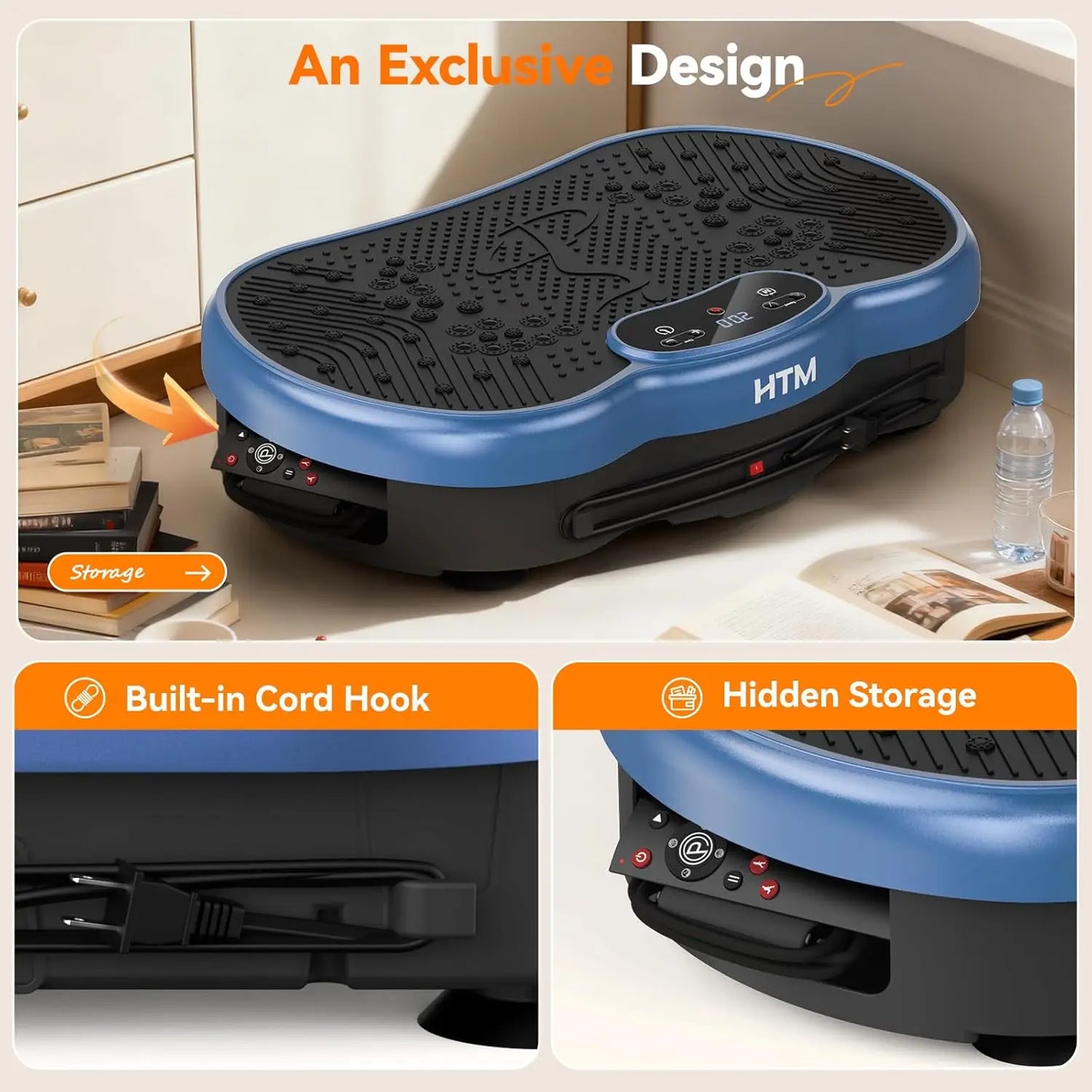 HTMM Vibration Plate For Weight Loss With 120 Speed Levels And Calorie Tracking