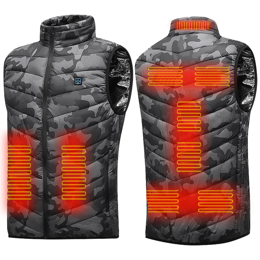 APWIKOGERCN Graphene Heated Jacket With 9 Zone USB Heating