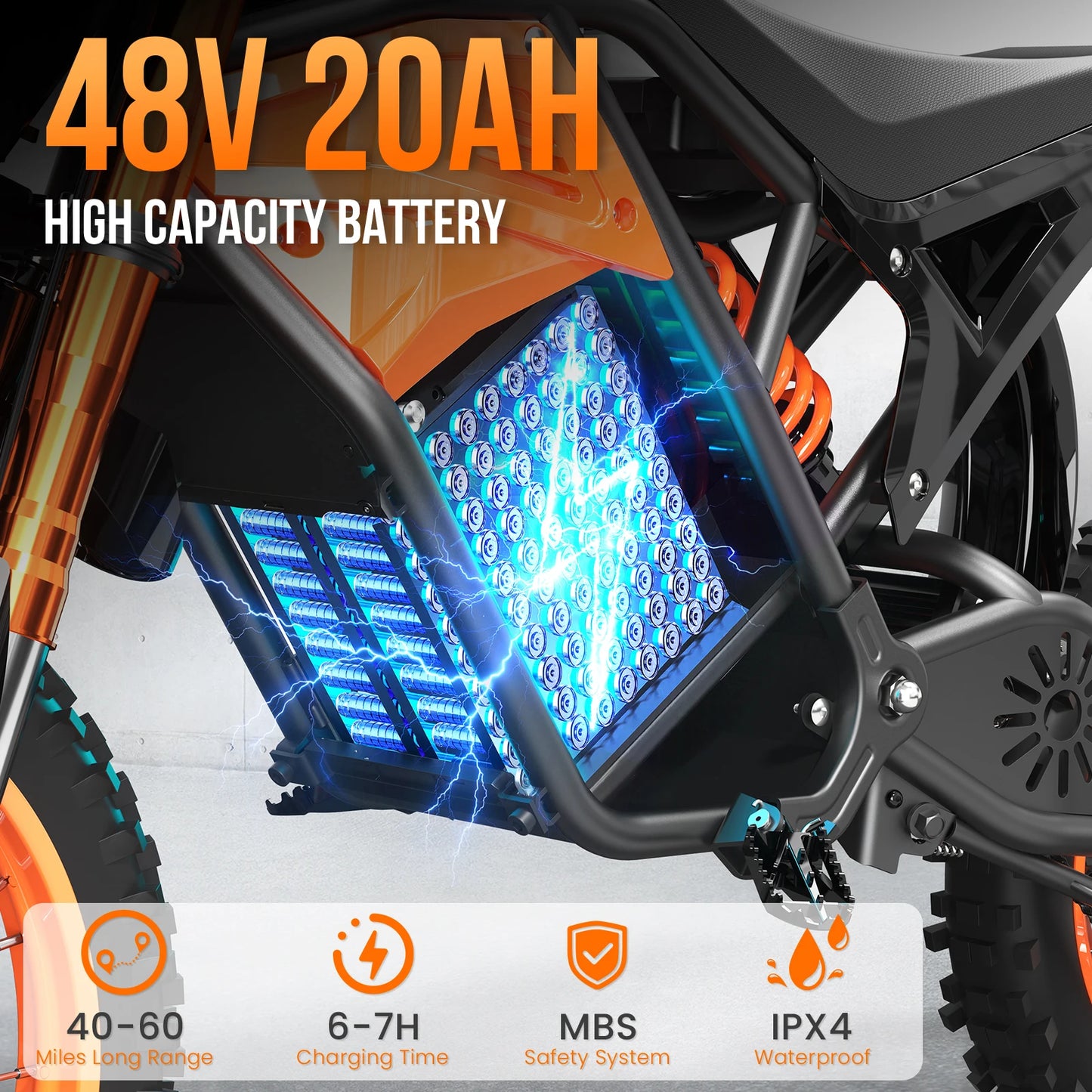 EILLEO SPACEWALK 48V Electric Dirt Bike Adults 3000W 60mi