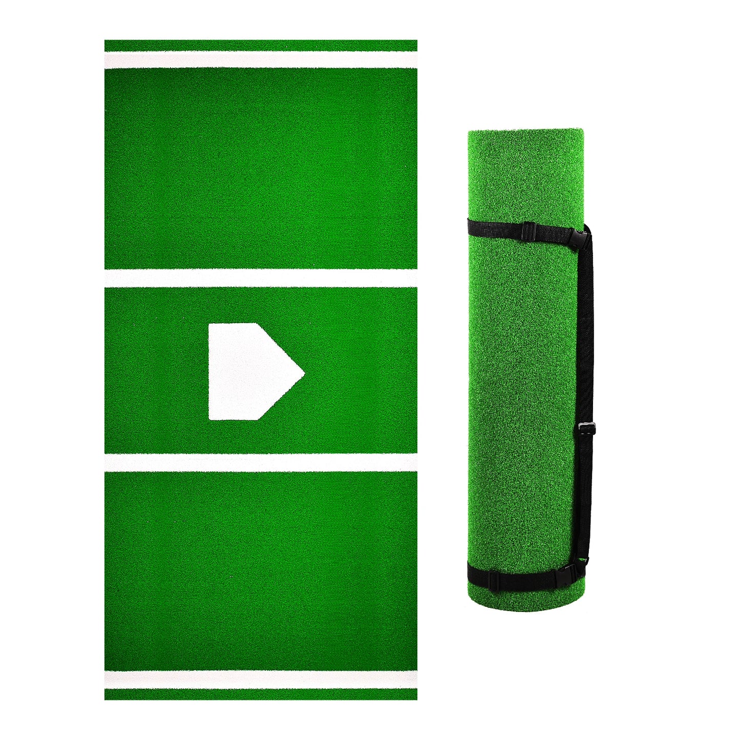 Baseball Hitting Mat With Antislip Rubber Backing For Batters Box