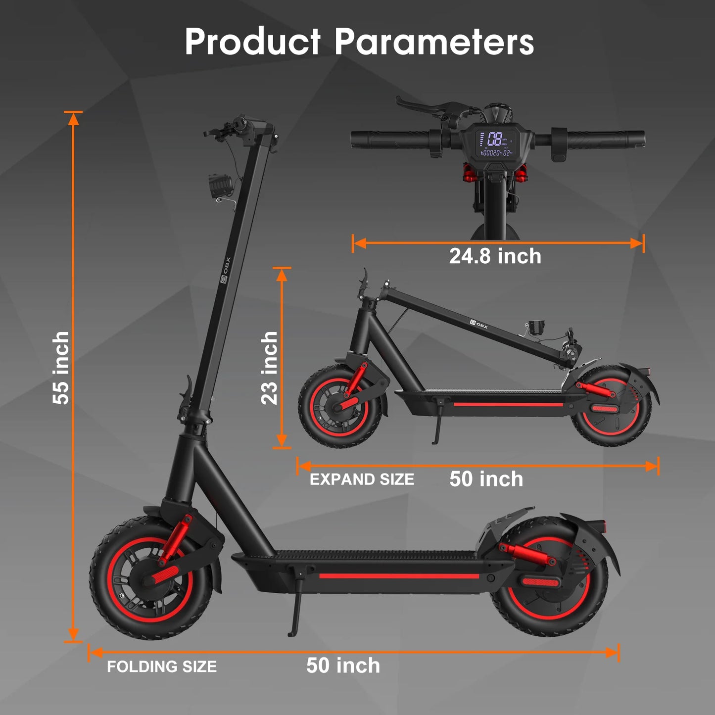 Electric Scooter 1000W 48V Off Road Dual Suspension Long Range