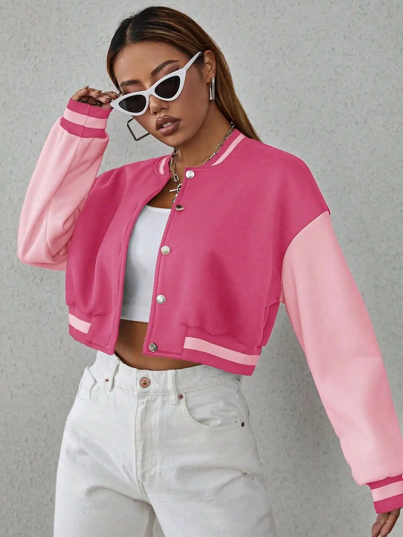 Dropped Shoulder Short Jacket Collegiate Style Unlined Regular Fit