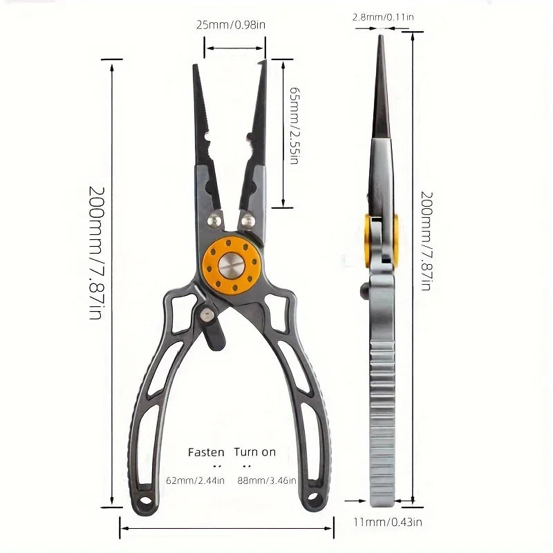 Aviation Aluminum Multi-Functional Fishing Pliers With Line Cutting