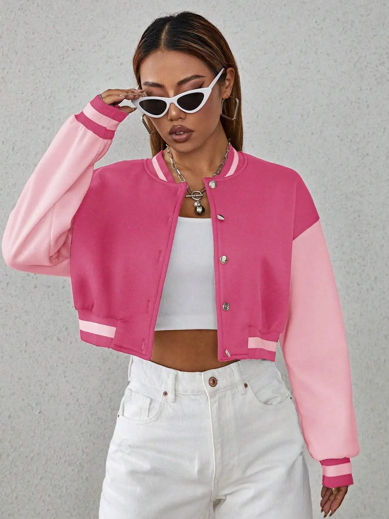 Dropped Shoulder Short Jacket Collegiate Style Unlined Regular Fit