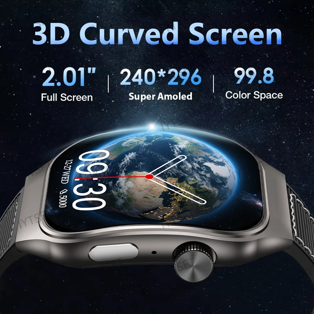 LAXASFIT Curved Screen Smartwatch Bluetooth Calling Customizable Watch Faces