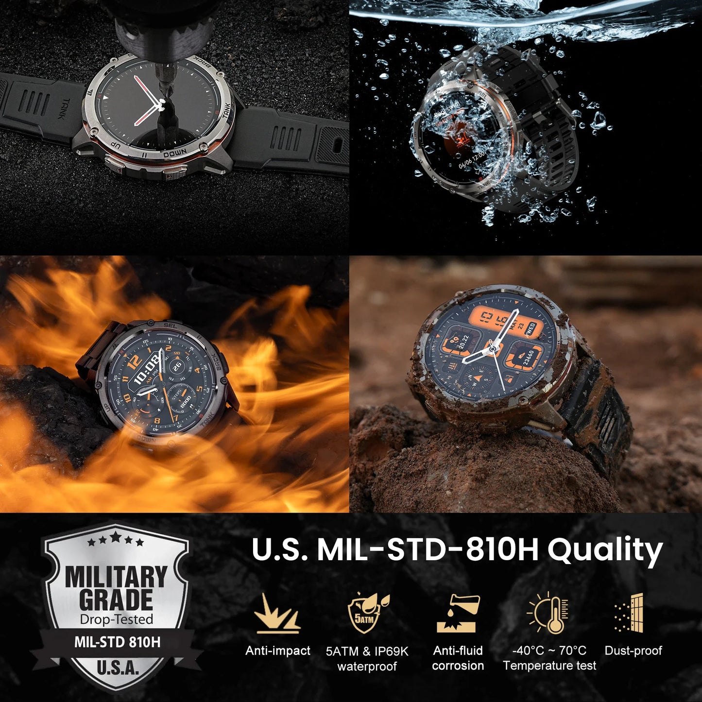 KOSPET Tank T3 Ultra 2 GPS Smartwatch With Bluetooth Call
