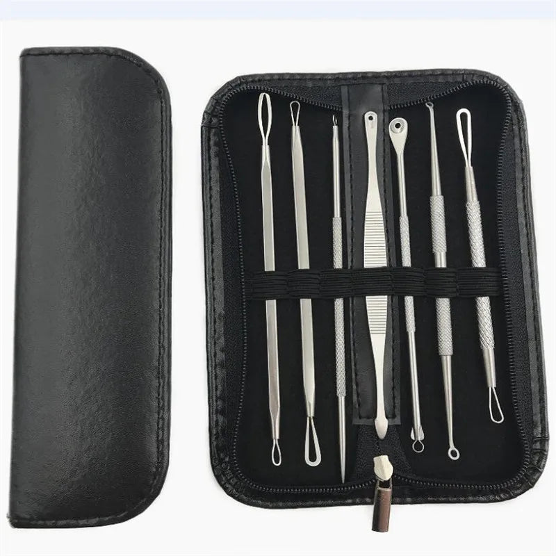 Stainless Steel Blackhead Remover Needles Pimple Extractor Set