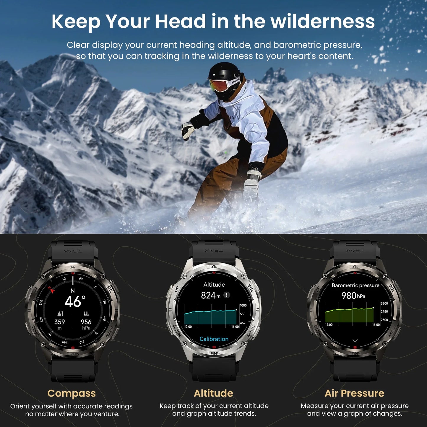 KOSPET Tank T3 Ultra 2 GPS Smartwatch With Bluetooth Call