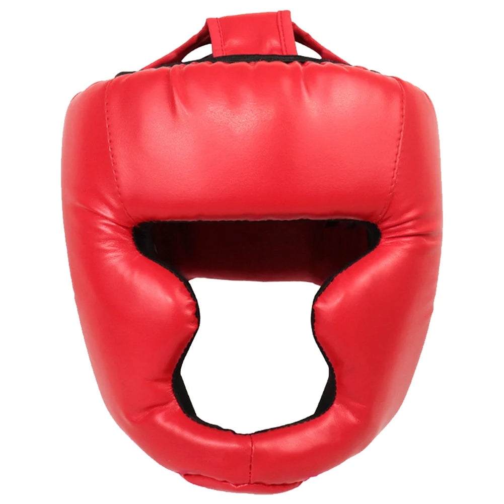 Full Face Boxing Headgear Thickened PU Leather Head Guard