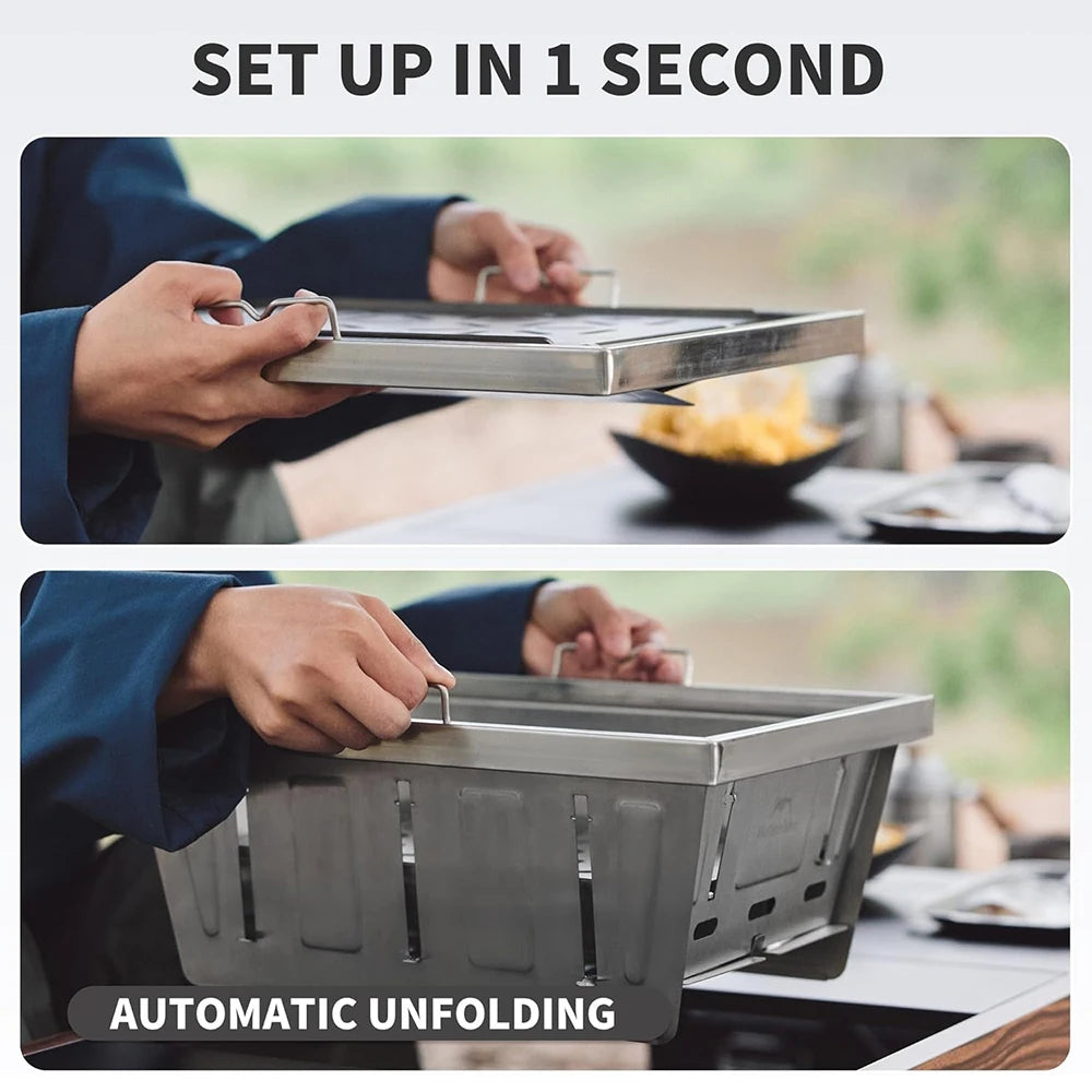 Naturehike Charcoal Grill For IGT Table Portable Folding BBQ Tongs