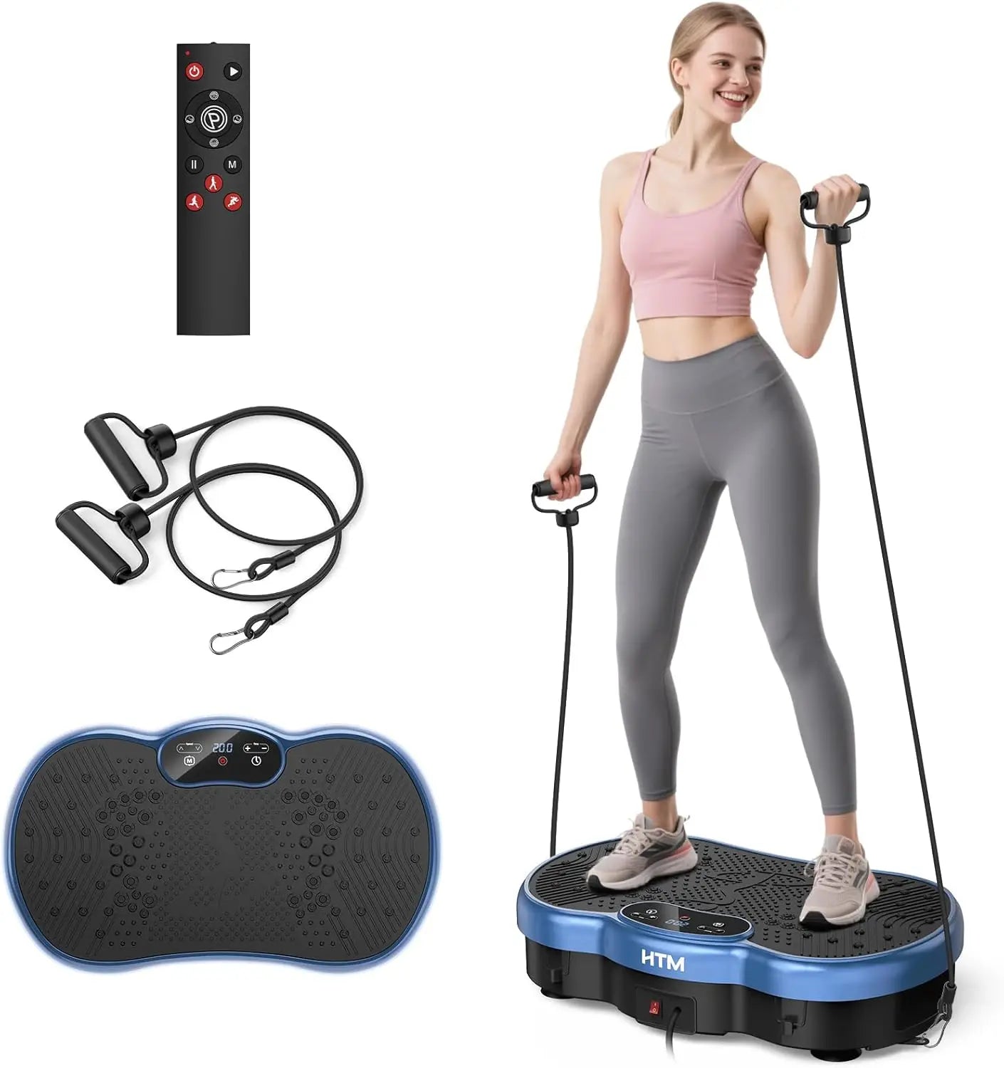HTMM Vibration Plate For Weight Loss With 120 Speed Levels And Calorie Tracking