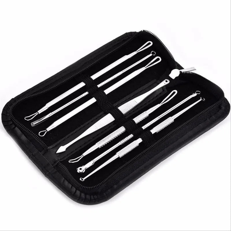 Stainless Steel Blackhead Remover Needles Pimple Extractor Set