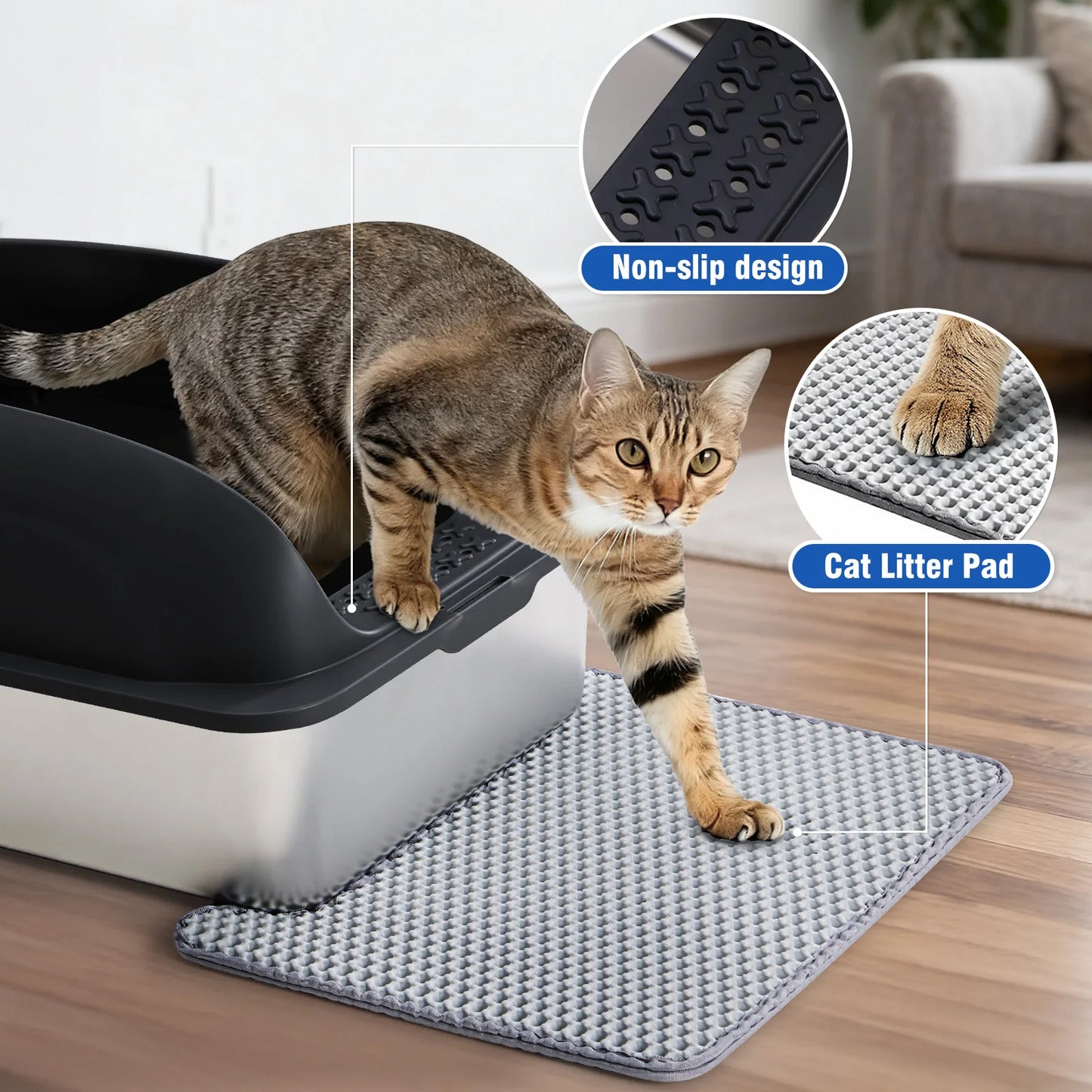 JHK Stainless Steel Cat Litter Box With Lid Large Capacity