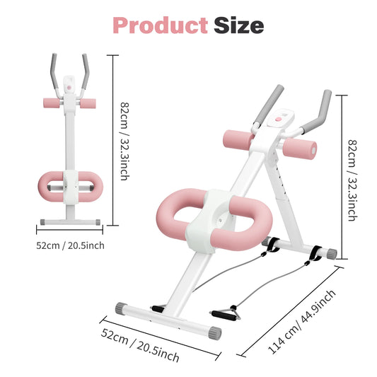 Abdominal Crunch Machine Foldable AB Workout With Resistance Bands