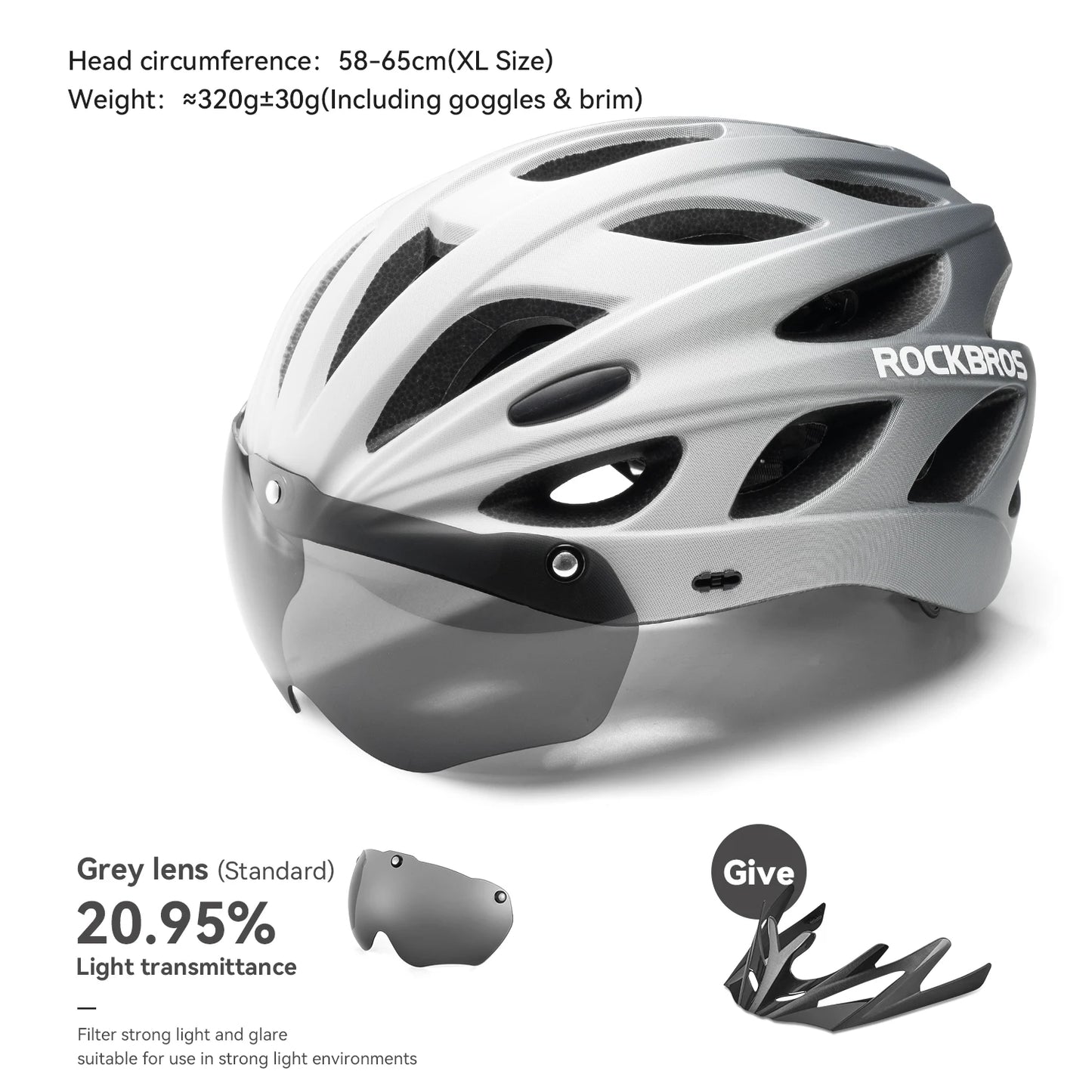 ROCKBROS Cycling Helmet Lightweight Integrated Head Protection for MTB