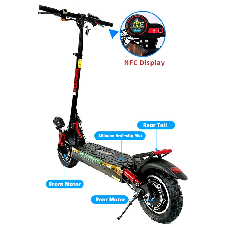 X4 2x800W Dual Motor Off Road Electric Scooter For Adults