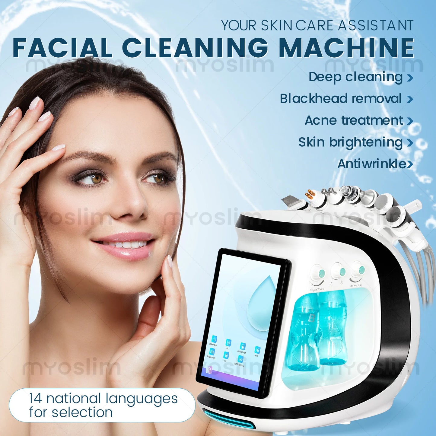 8 In 1 Hydro Dermabrasion Hydra Facial Machine Aqua Peel