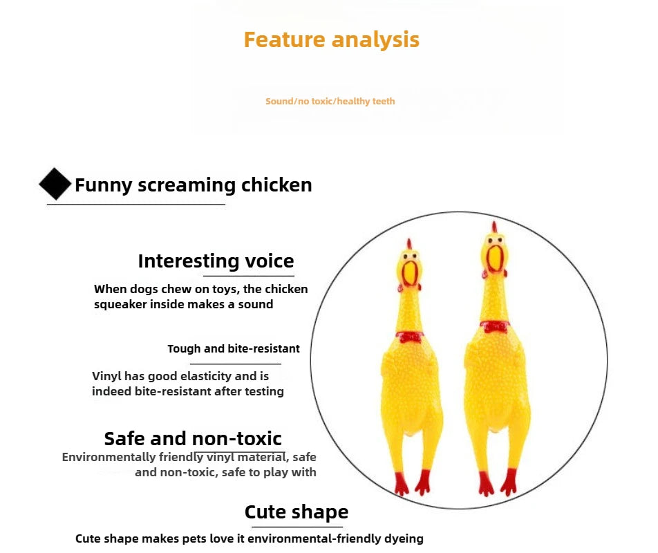 DKSTINYE Squeaky Screaming Chicken Pet Toy For Dogs