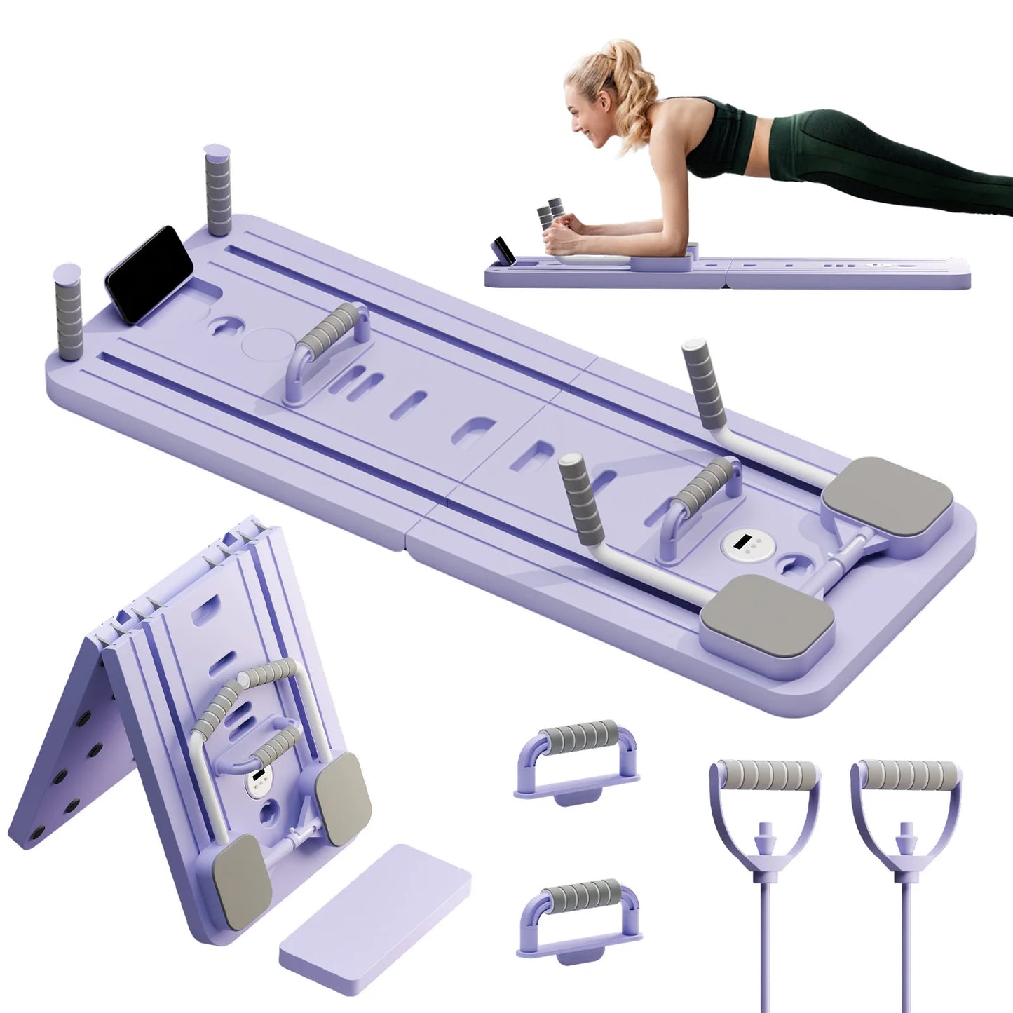 Ab Pilates Board Multi Functional Abdominal Fitness With Resistance Bands
