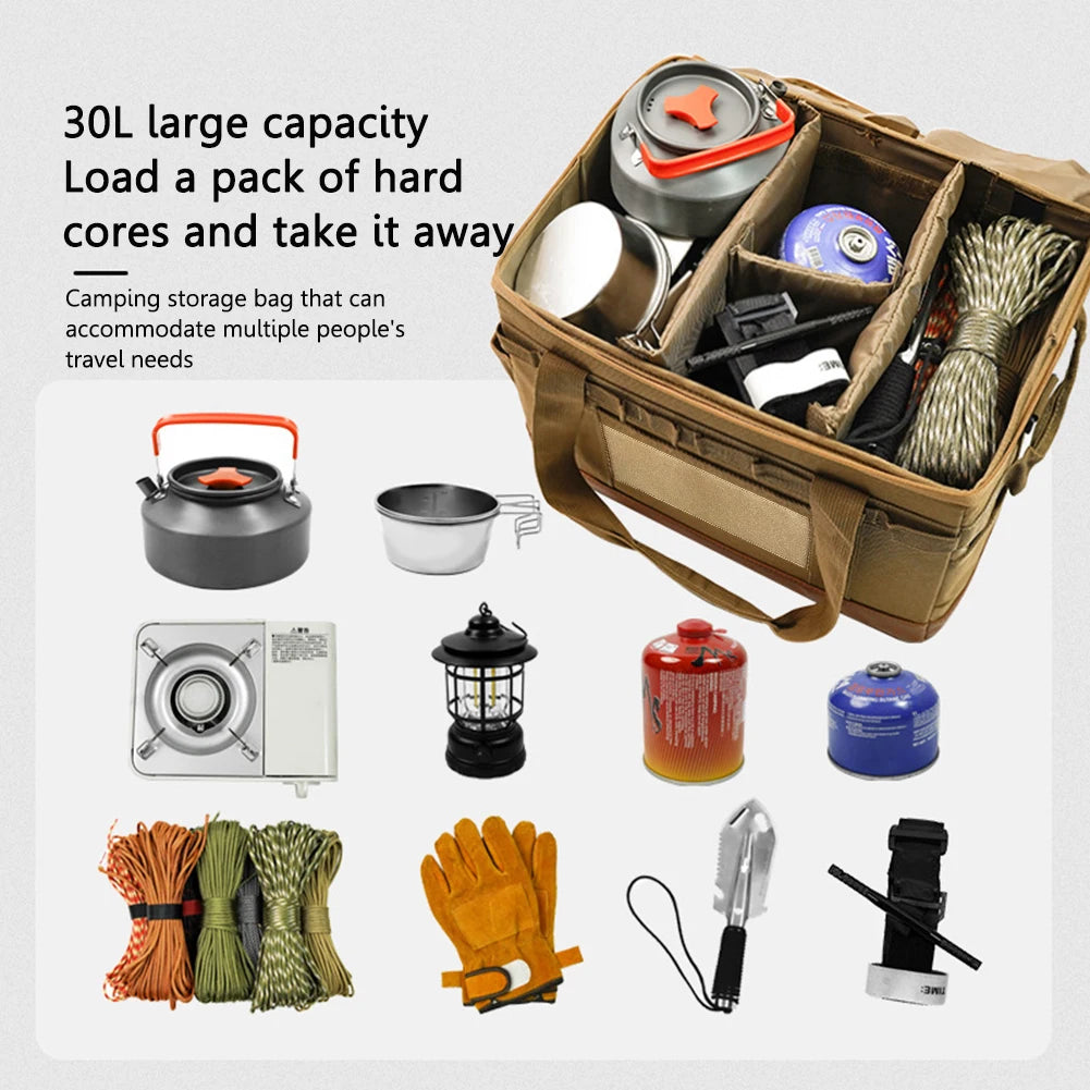 VKTECH Camping Utensil Organizer Collapsible Storage Case